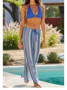 Becca Carnavale Swim Cover Up Pants Crochet Sheer Size S